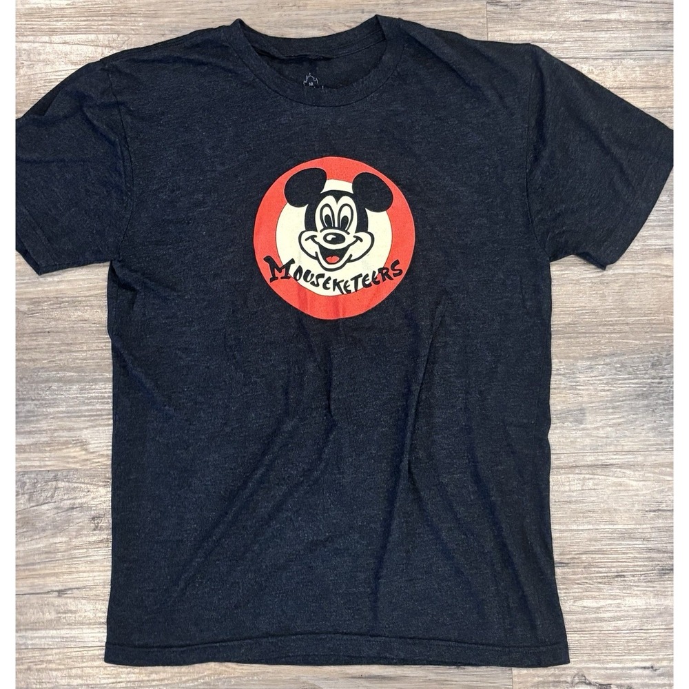 Disney Parks Authentic Mickey Mouse Mouseketeers Shirt Adult Medium Heather Blck